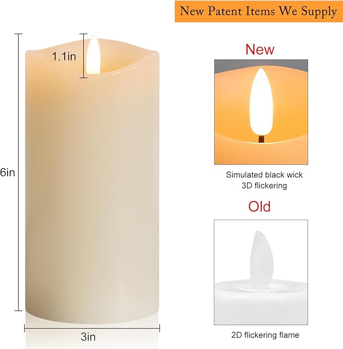 Magic Clear Glass Flameless LED Pillar Candle