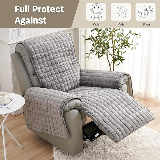 Non-Slip Fuzzy Fluffy Slipcover Lazy Boy Chair Cover