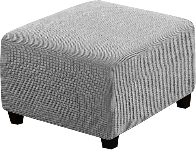 Square Slipcovers Jacquard Ottoman Cover
