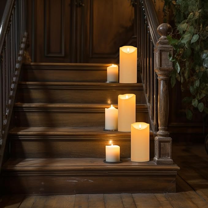 Magic Clear Glass Flameless LED Pillar Candle