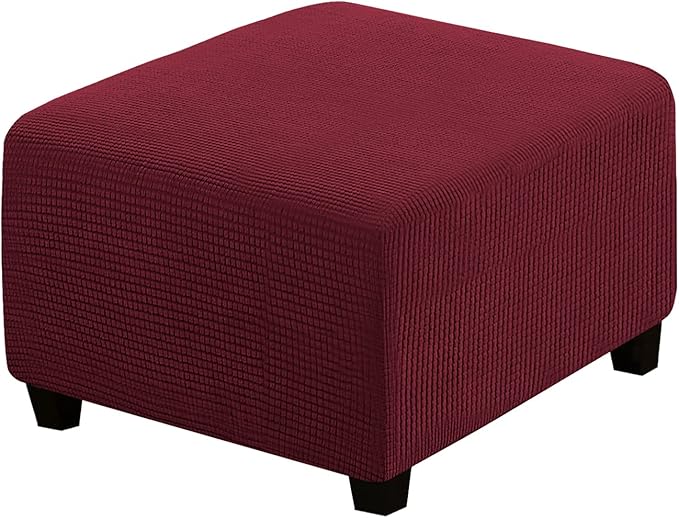 Square Slipcovers Jacquard Ottoman Cover