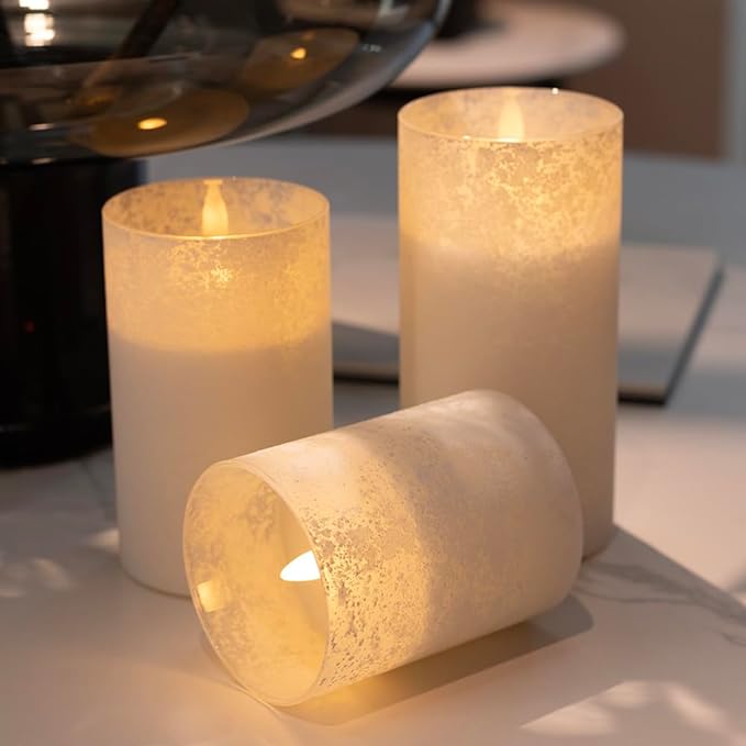 Magic Clear Glass Flameless LED Pillar Candle