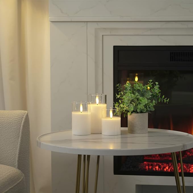 Magic Clear Glass Flameless LED Pillar Candle