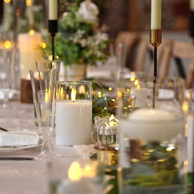 Magic Clear Glass Flameless LED Pillar Candle
