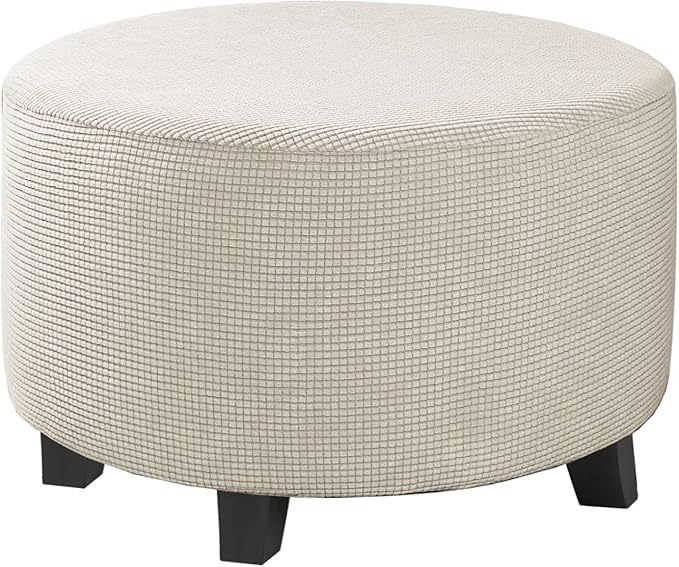 Round Slipcovers Jacquard Ottoman Cover