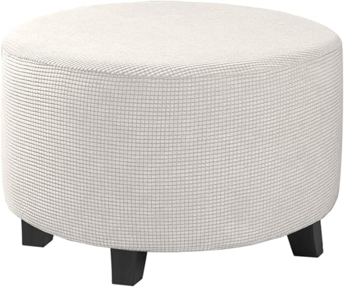 Round Slipcovers Jacquard Ottoman Cover