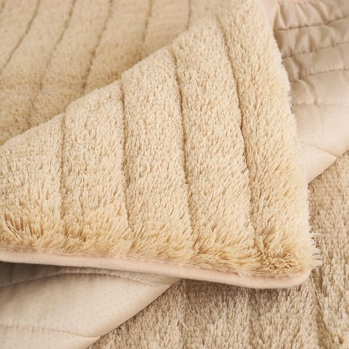 Non-Slip Quilted Plush Fuzzy Sofa Couch Cover