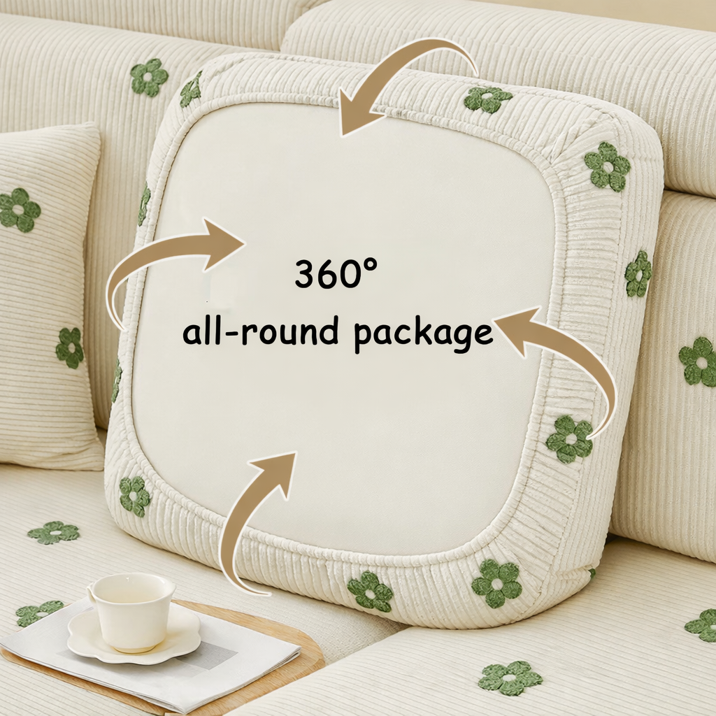 Anti-Slip Ditsy floral Cushion Sectional L Shaped Sofa Couch Cover