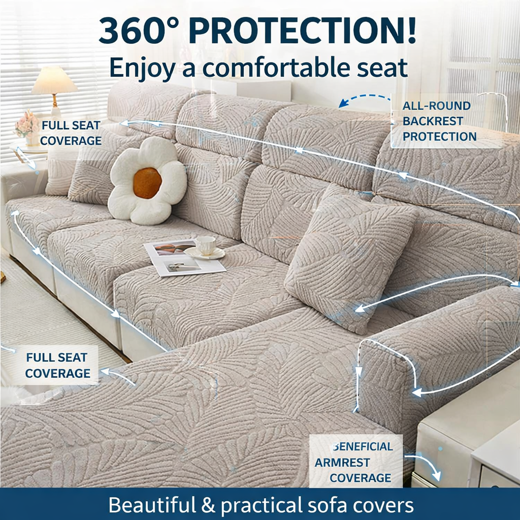 Anti Slip Jacquard L Shaped plush Cushion Sofa Couch Cover