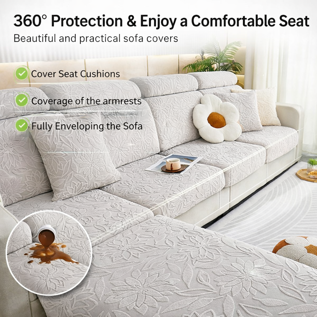 Boho Floral Cushion L Shaped Slipcover Sofa Couch Cover