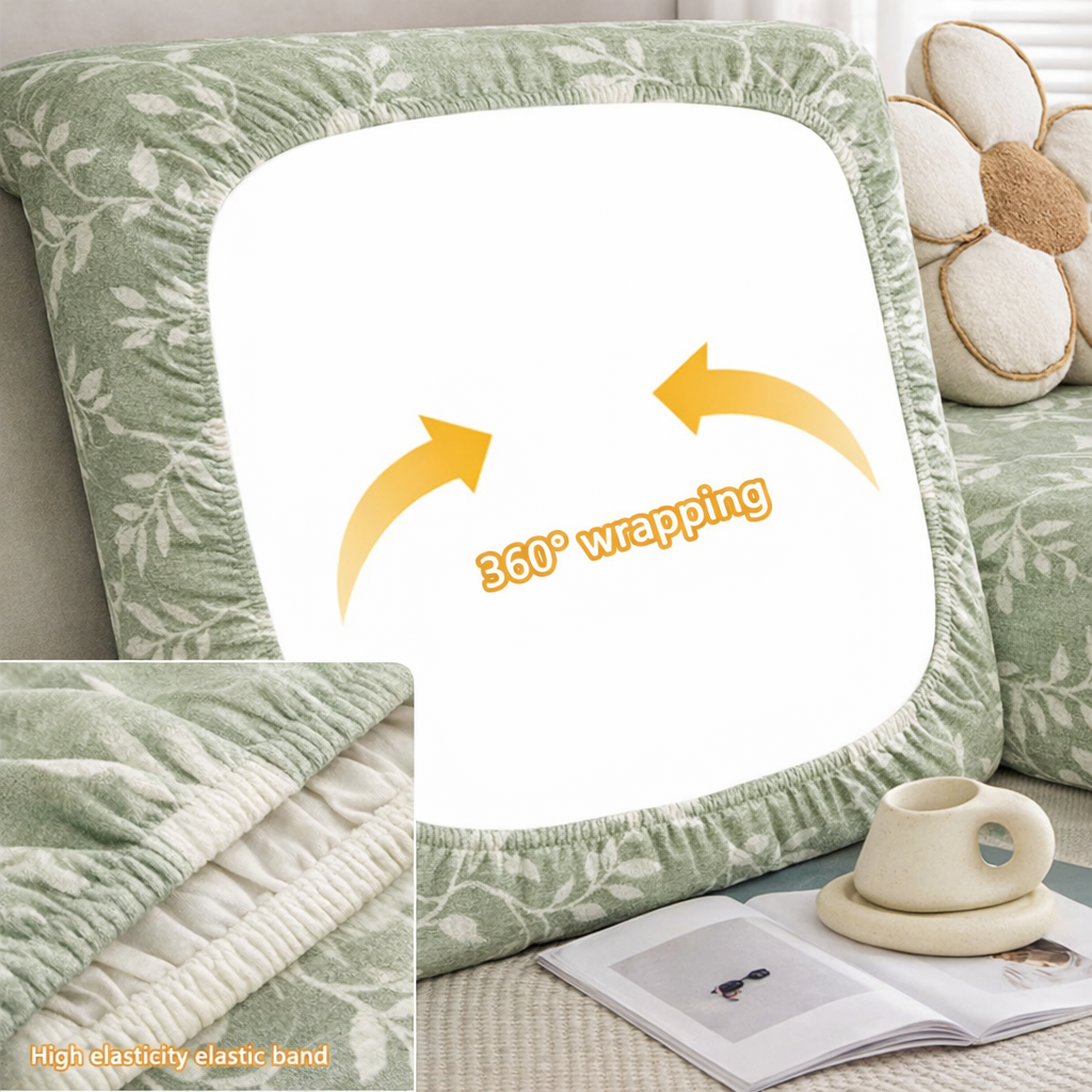 Anti-Slip Leaf Cushion Sectional L Shaped Sofa Couch Cover