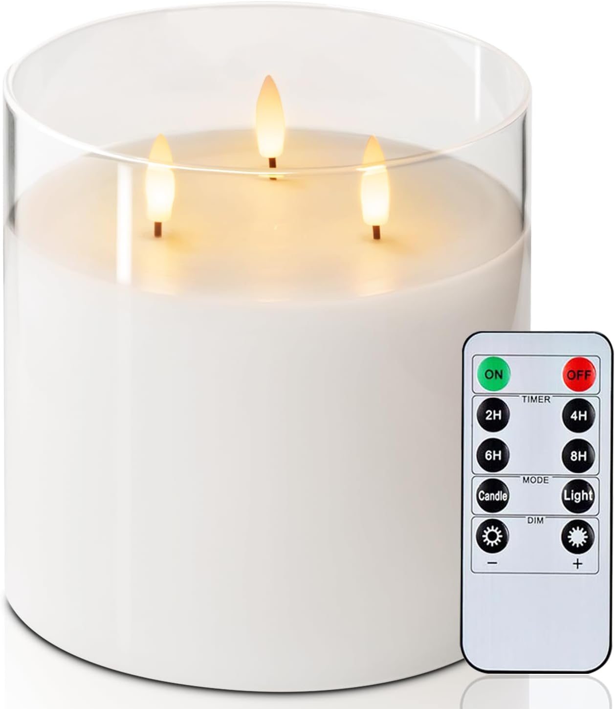 Magic Clear Glass Flameless LED Pillar Candle