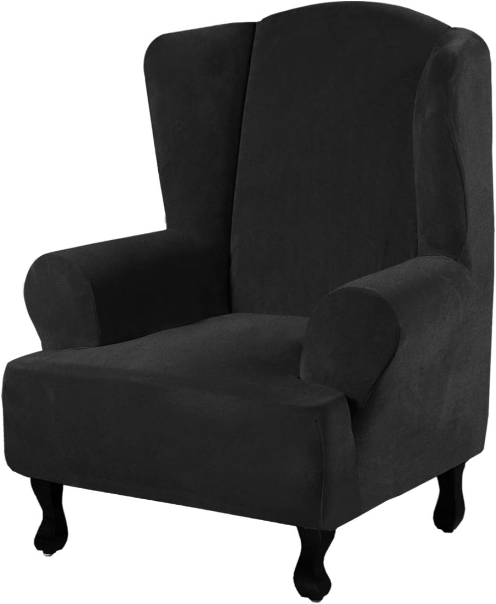 Wing Chair Seat Velvet Slipcover