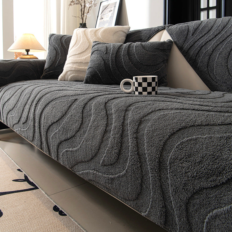 Non Slip Fuzzy Geometric Mat Couch Sofa Cover