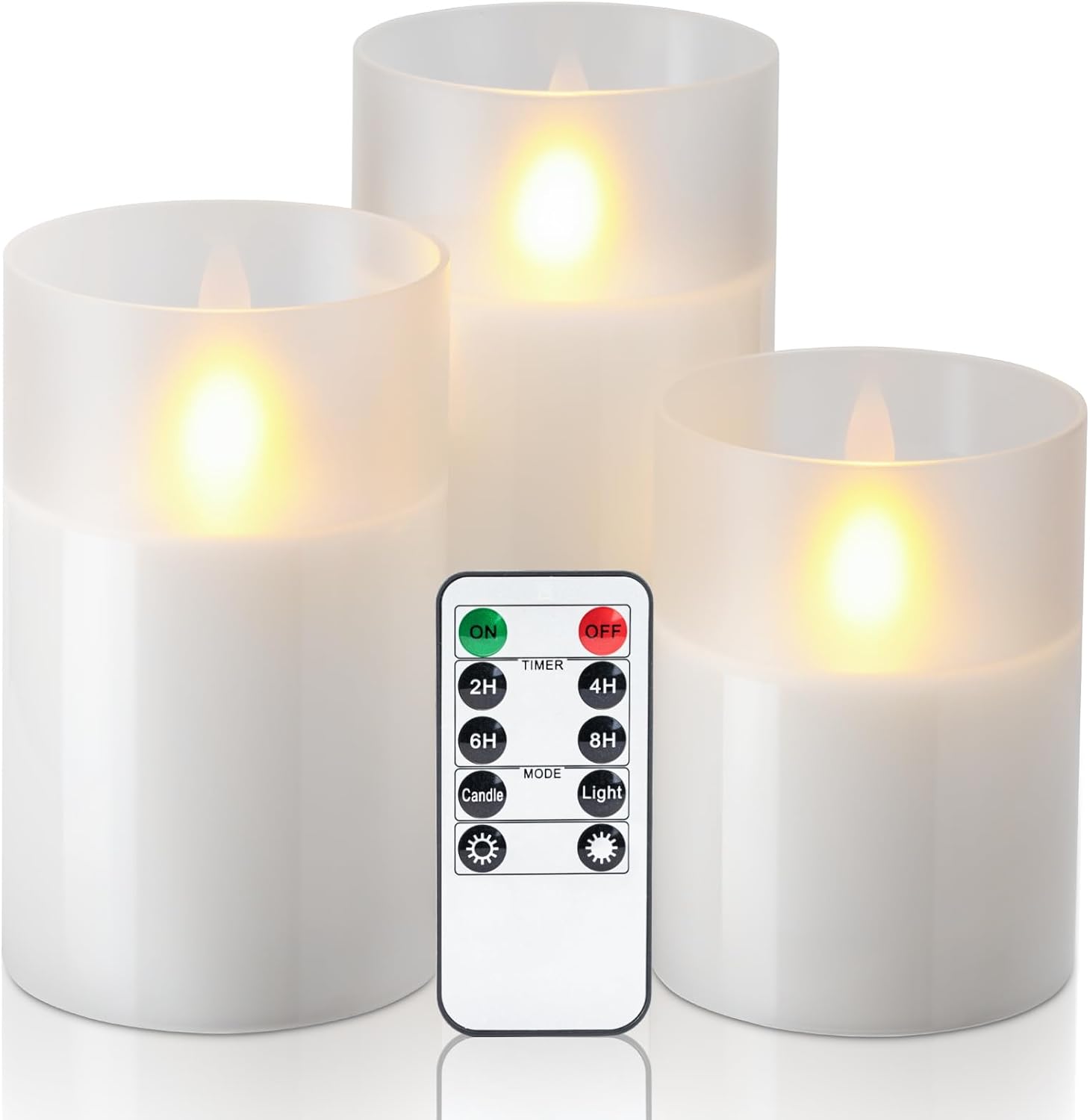 Magic Clear Glass Flameless LED Pillar Candle