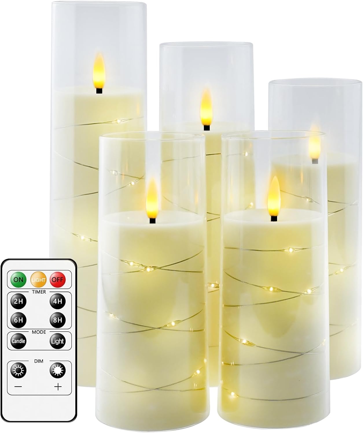 Magic Clear Glass Flameless LED Pillar Candle