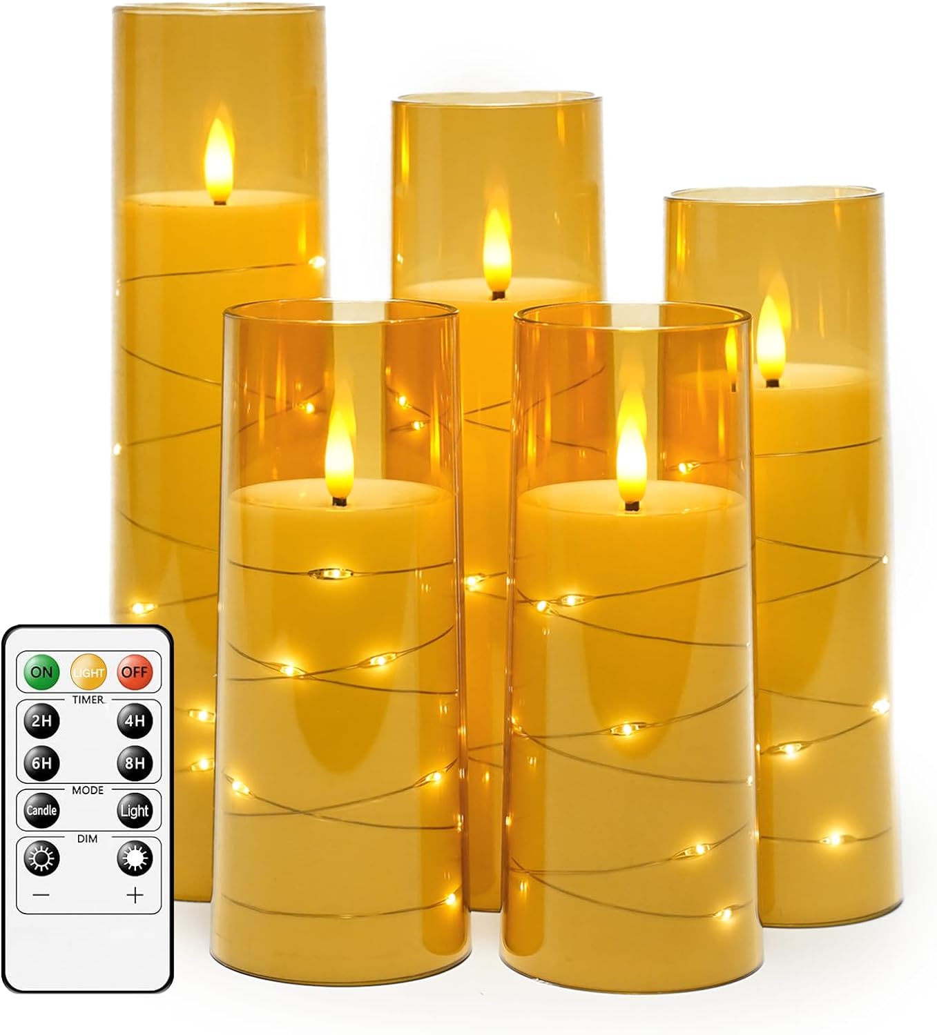 Magic Clear Glass Flameless LED Pillar Candle