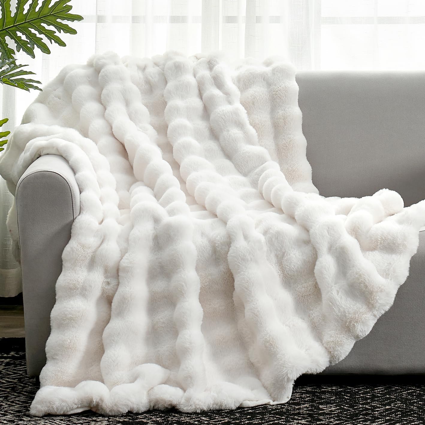 Fluffy Fleece bubble Blanket
