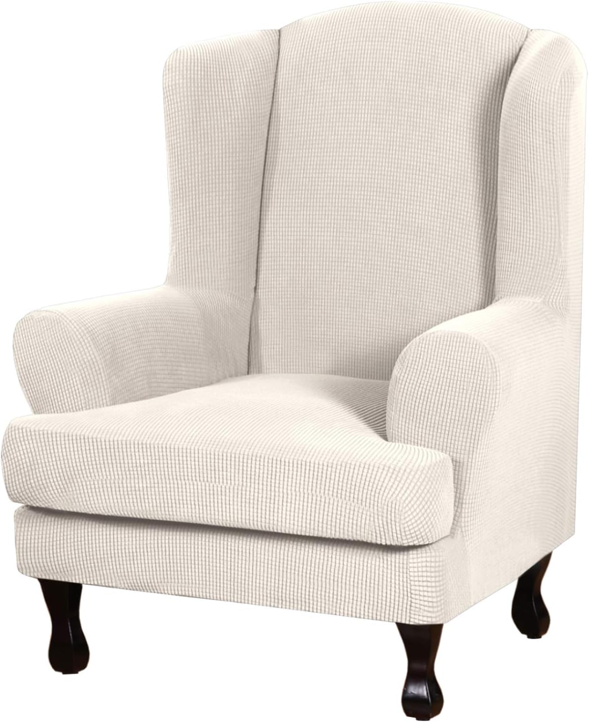 Jacquard Wing Chair Cover Seat Slipcover