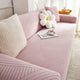 vctops 1-Piece Geometric Jacquard Couch Covers for 2 Cushion Couch Sherpa Fleece Stretch Loveseat Slipcover for Pets Dogs Non-Slip Love Seat Sofa Slipcover Furniture Protector(Pink,Loveseat)