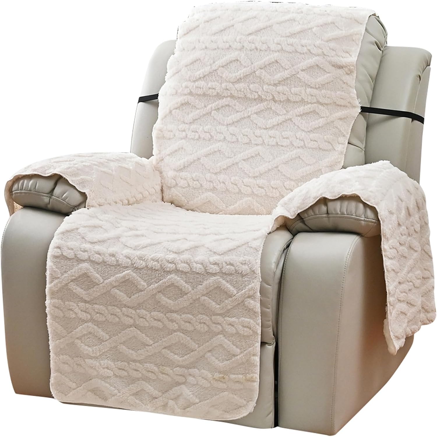 Non-Slip Fluffy Jacquard Slipcover Recliner Lazy Boy Chair Cover