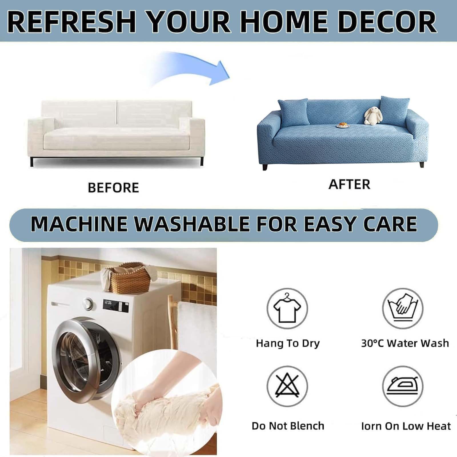 360 Non Slip Jacquard High Stretch Slipcover Sofa Couch Cover