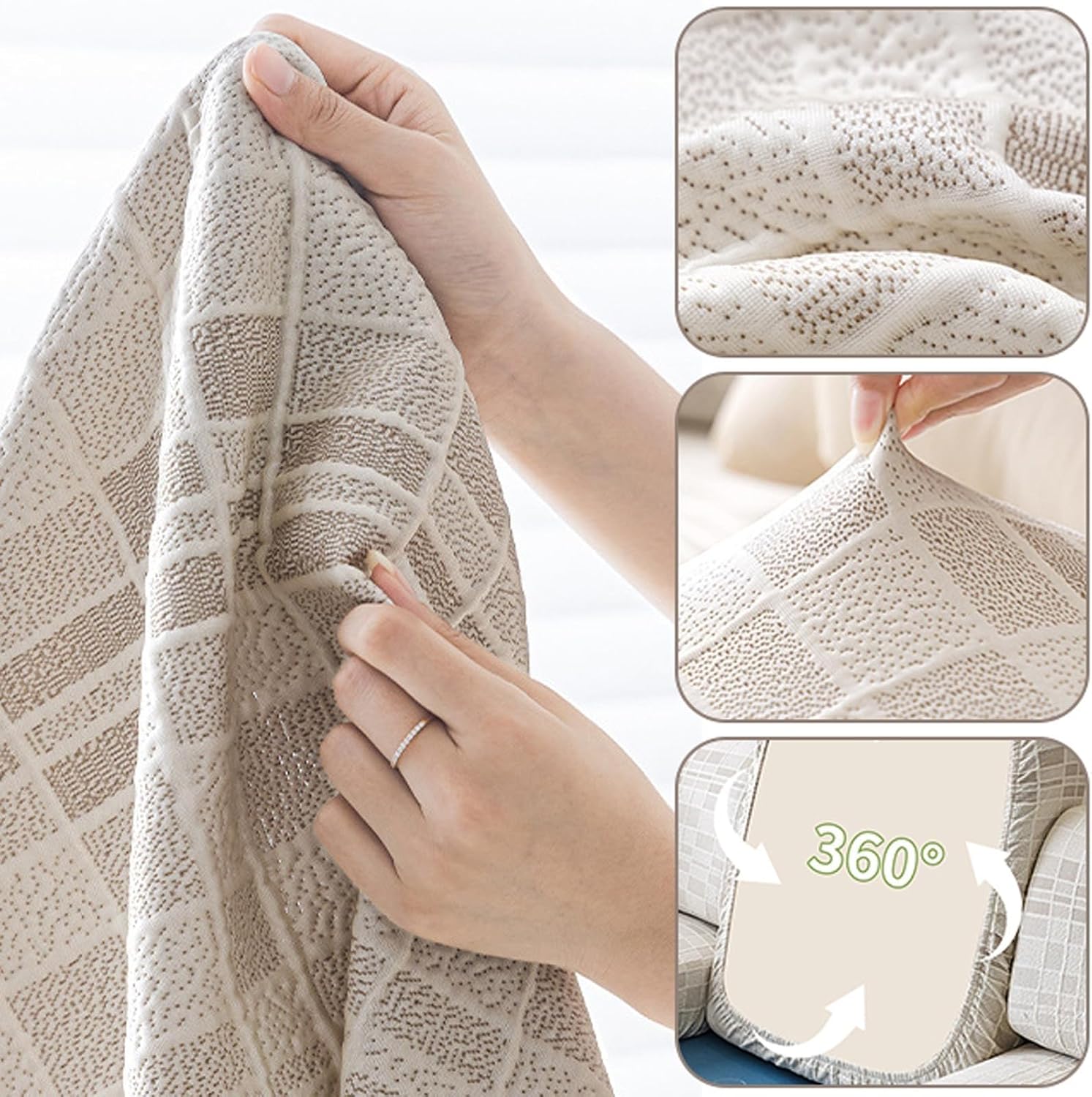 Ice Silk Cooling L Shaped Sectional Cushion Sofa Couch Cover