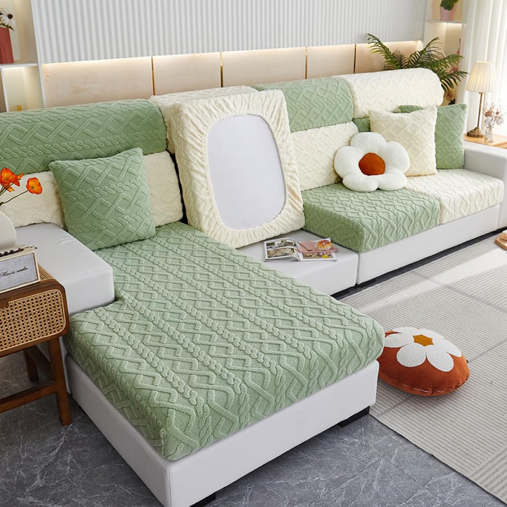 L Shaped Anti Slip Polar Fleece Cushion Sofa Couch Cover