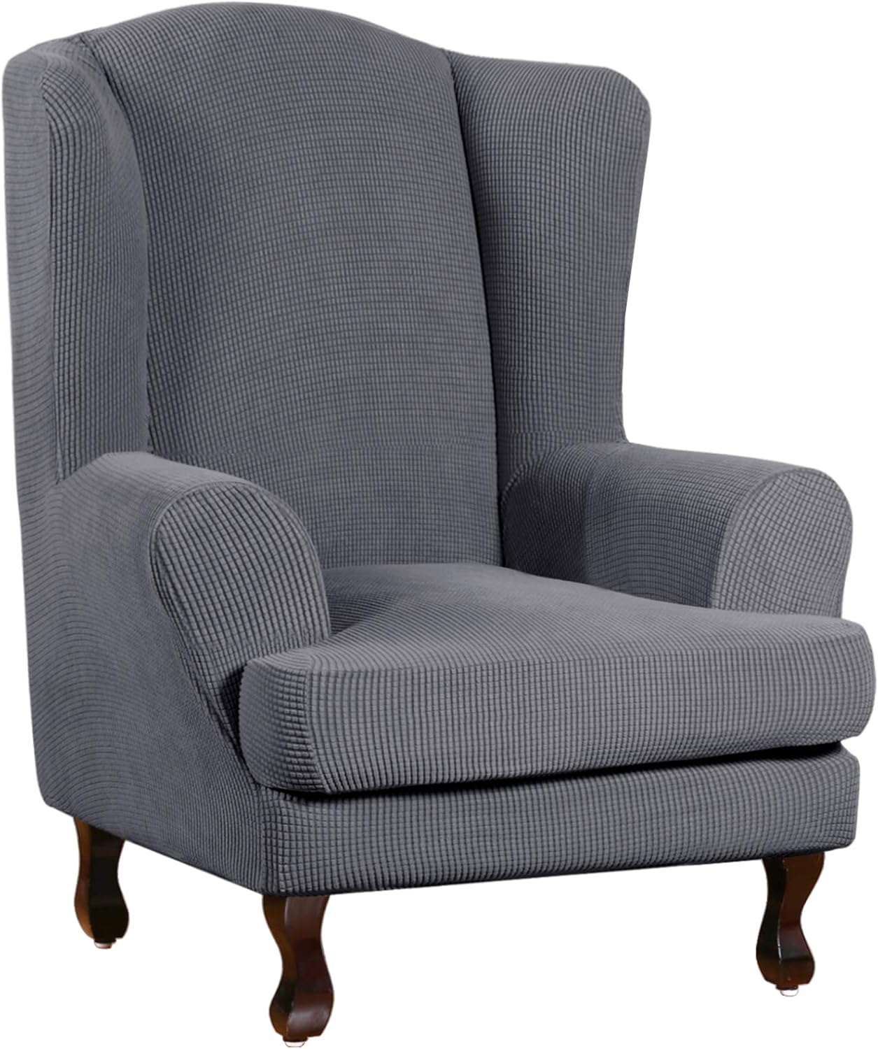 Jacquard Wing Chair Cover Seat Slipcover