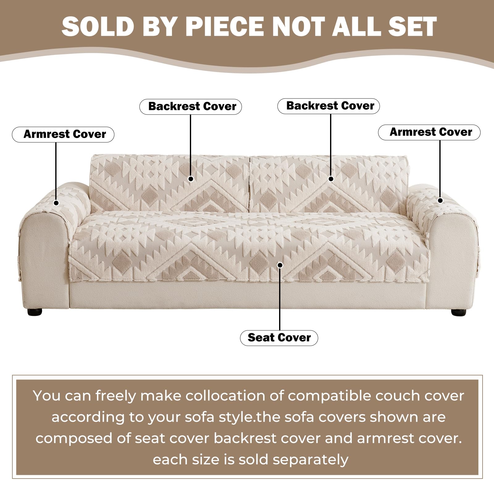 Non Slip Boho Cozy Fuzzy Couch Sofa Mat Cover