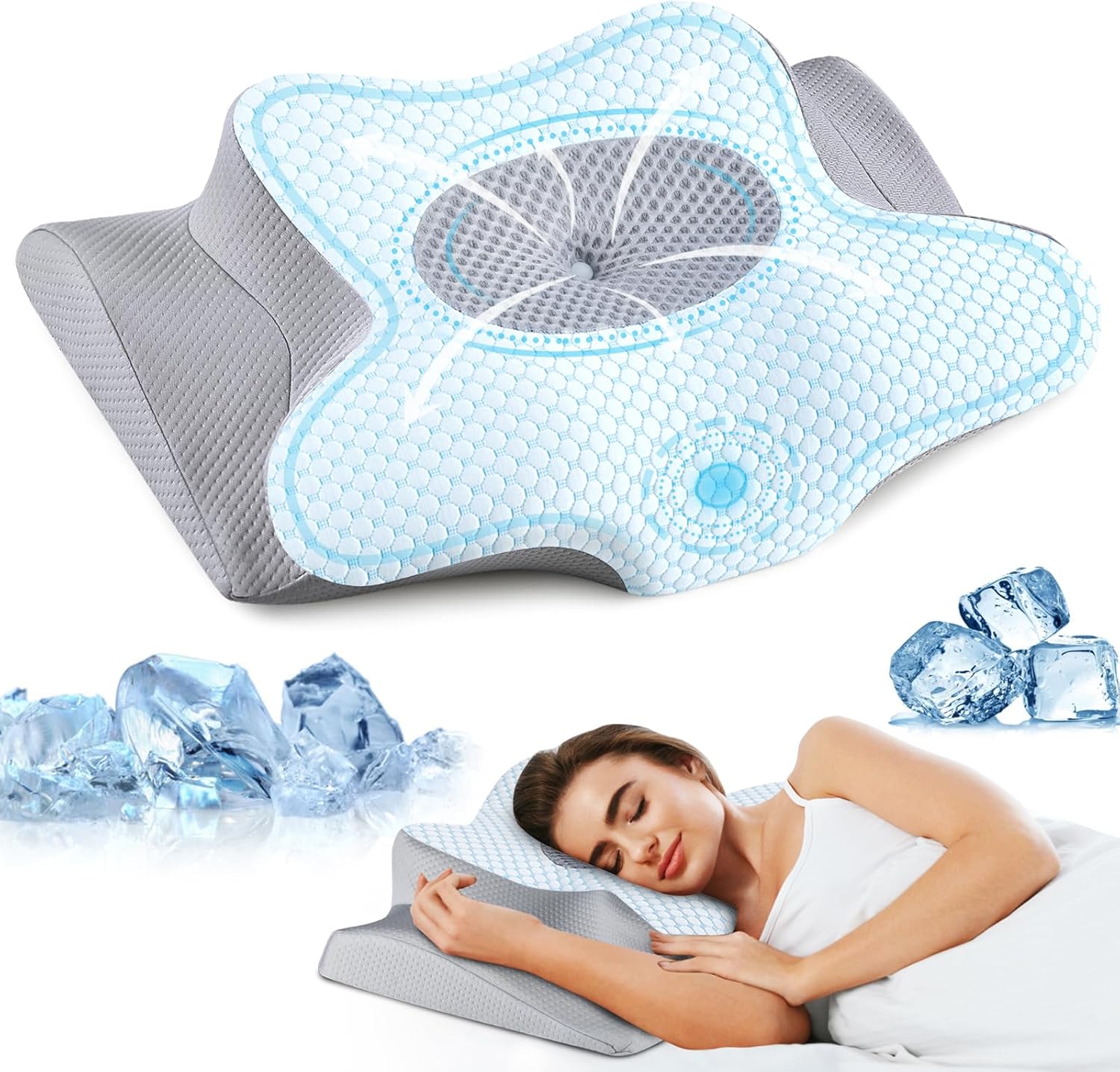 Ergonomic Contour Relaxing Support Sleeping Bed Pillow