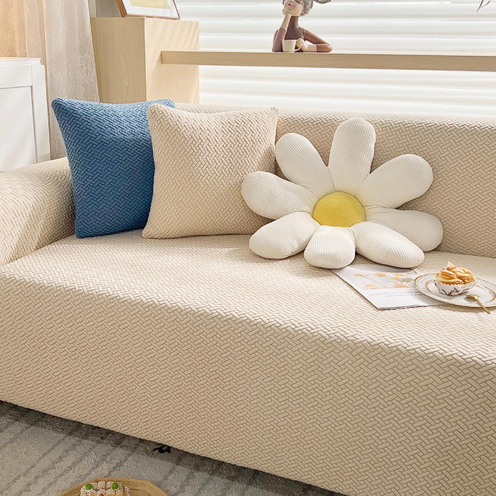 360 Jacquard Non Slip Slipcover Sofa Couch Cover