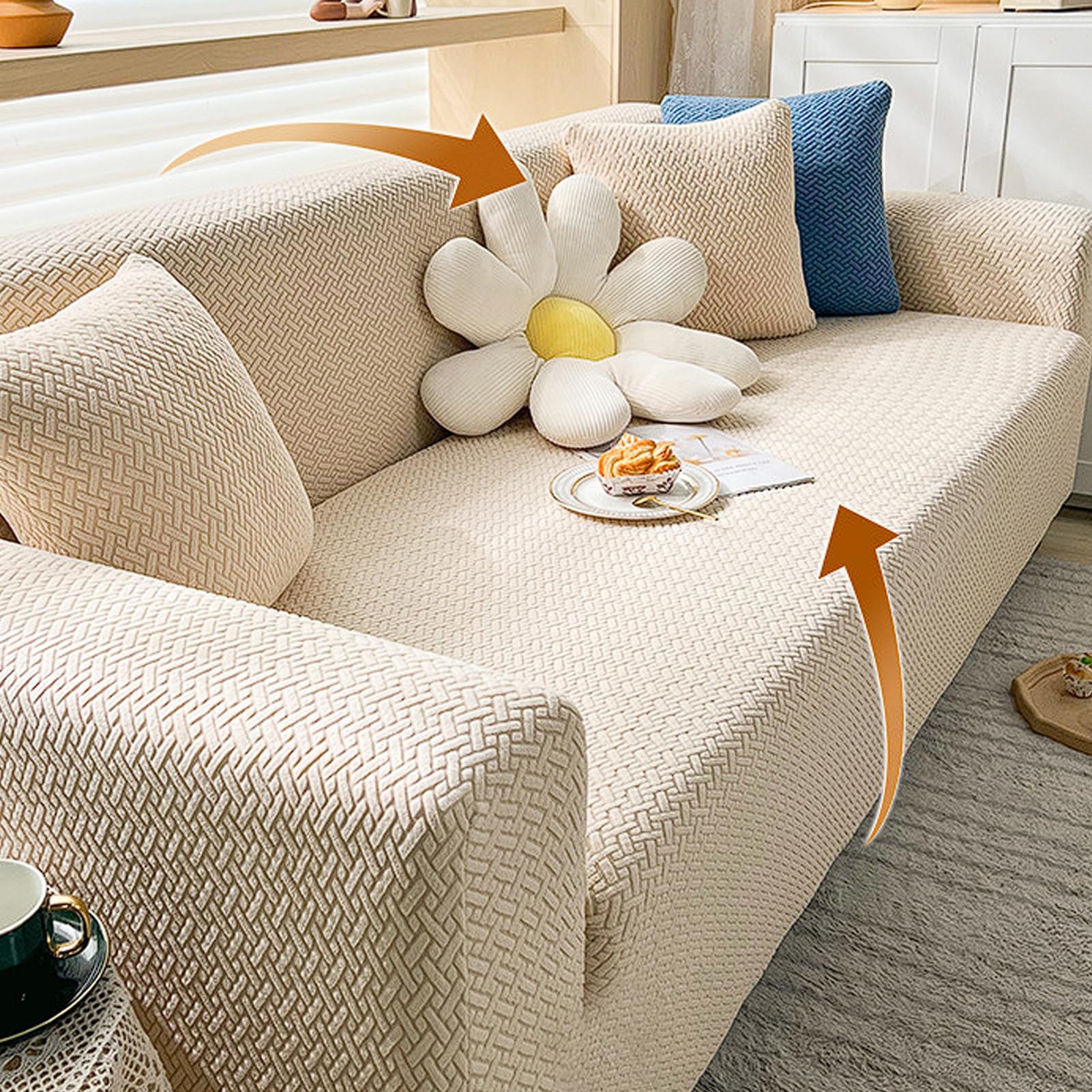 360 Jacquard Non Slip Slipcover Sofa Couch Cover