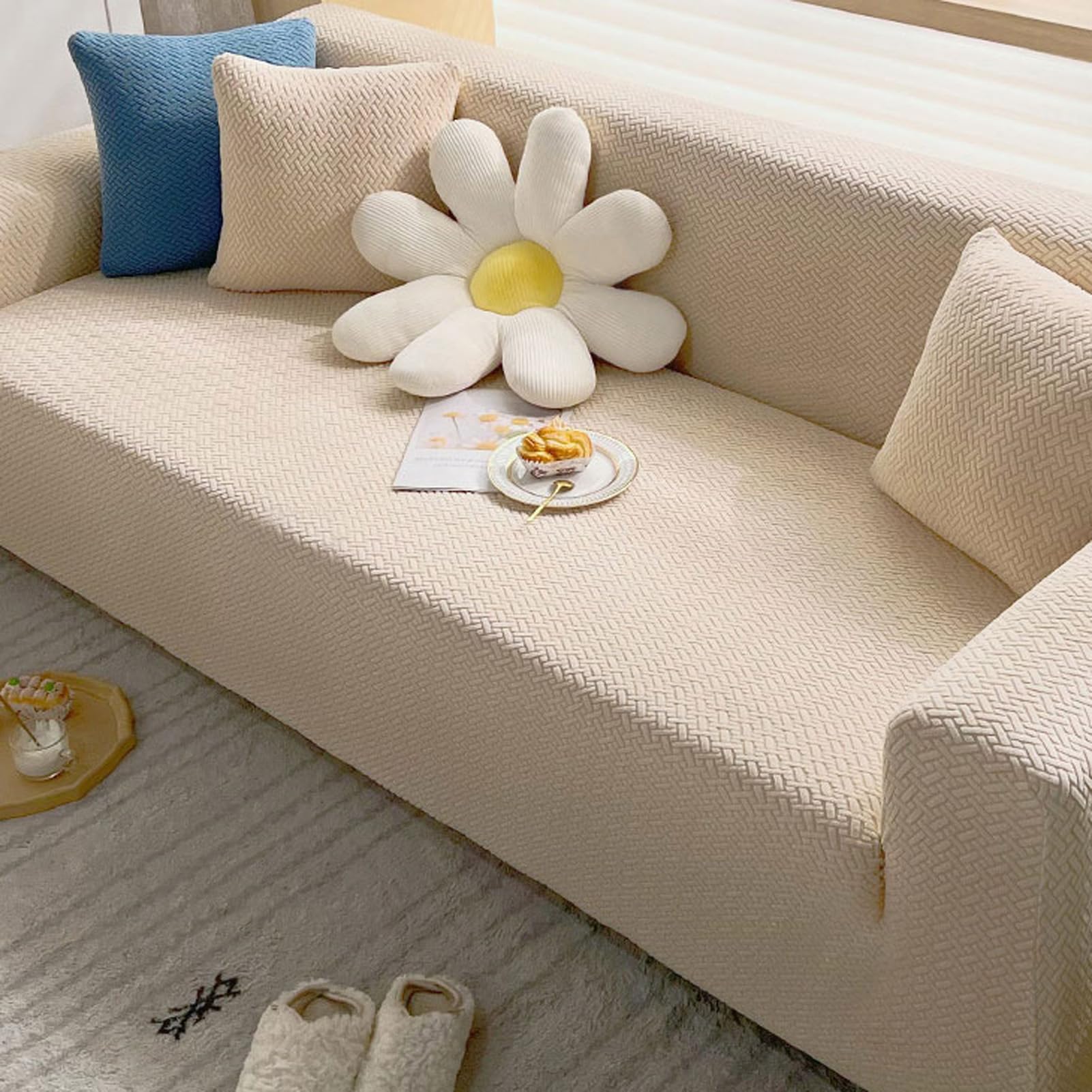 360 Jacquard Non Slip Slipcover Sofa Couch Cover