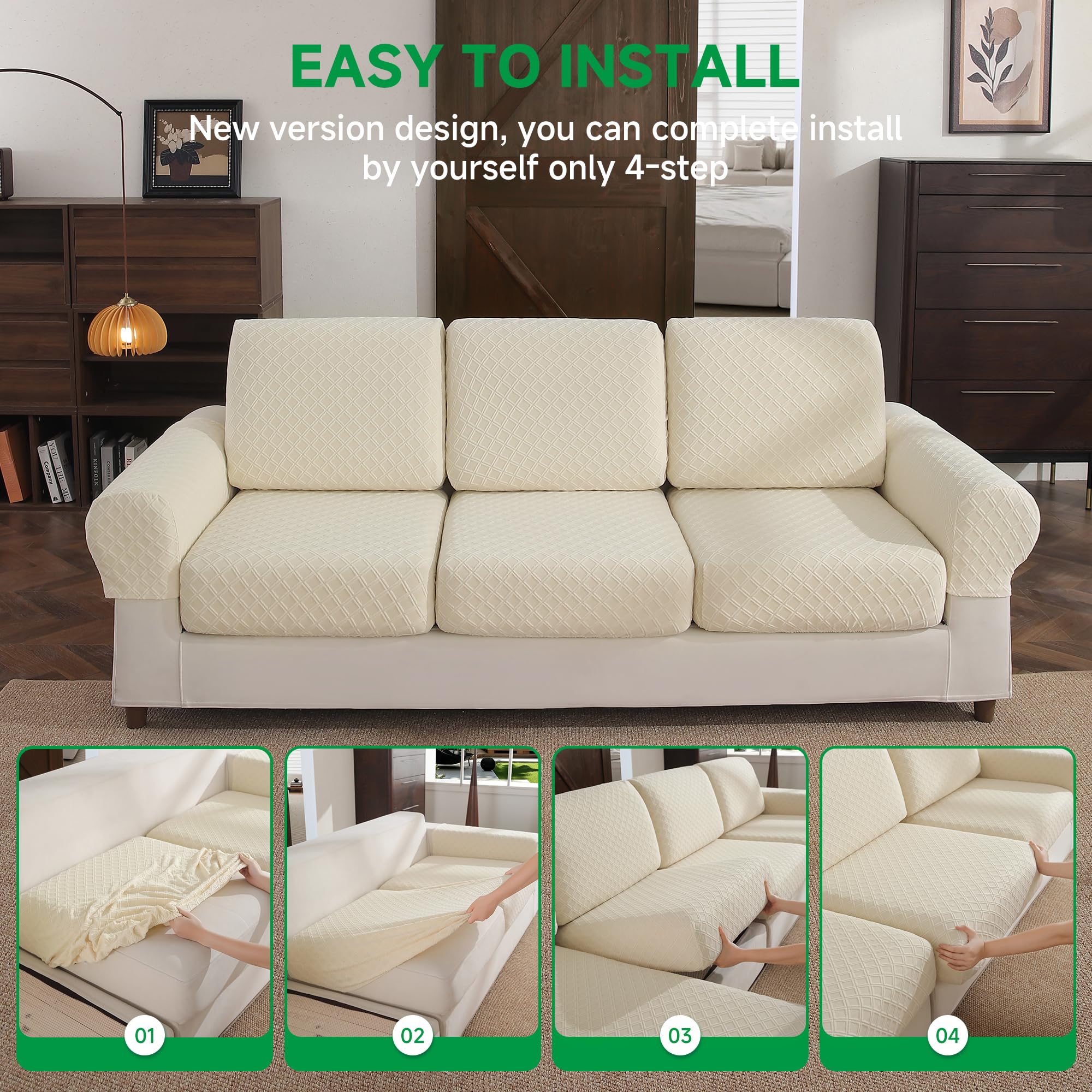 Anti Slip Cushion L Shaped Diamond Sectional Sofa Couch Cover