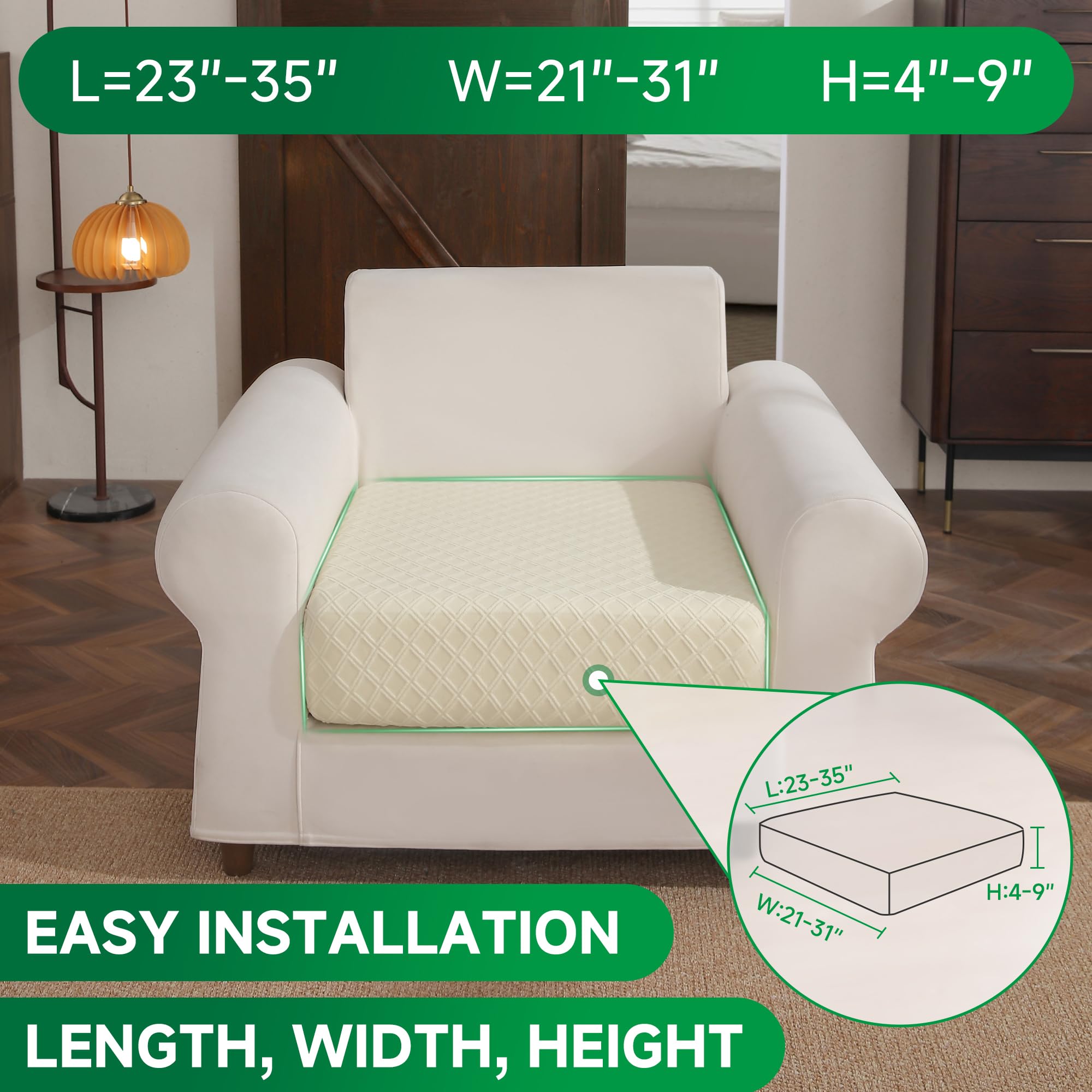 Anti Slip Cushion L Shaped Diamond Sectional Sofa Couch Cover