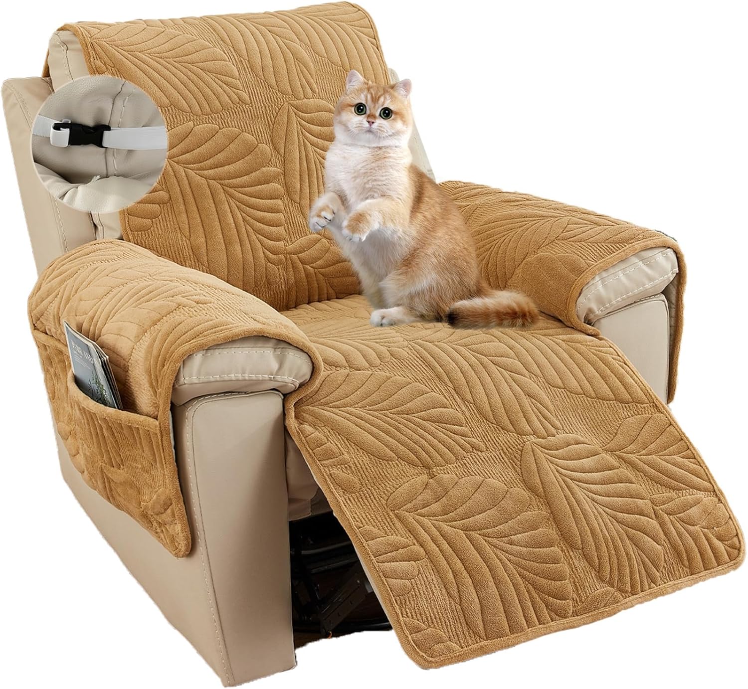 Anti-Slip Plush Quilted Velvet Slipcover Recliner Lazy Boy Chair Cover