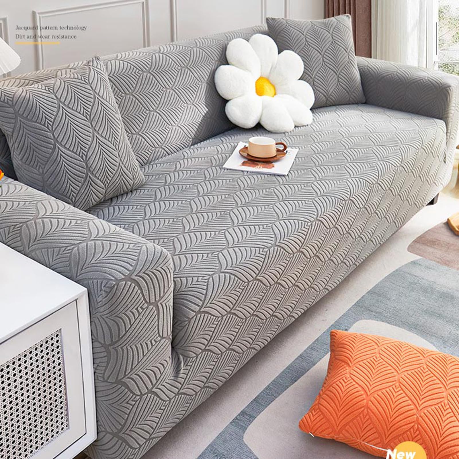 360 Leaves Velvet Slipcover Sofa Couch Cover