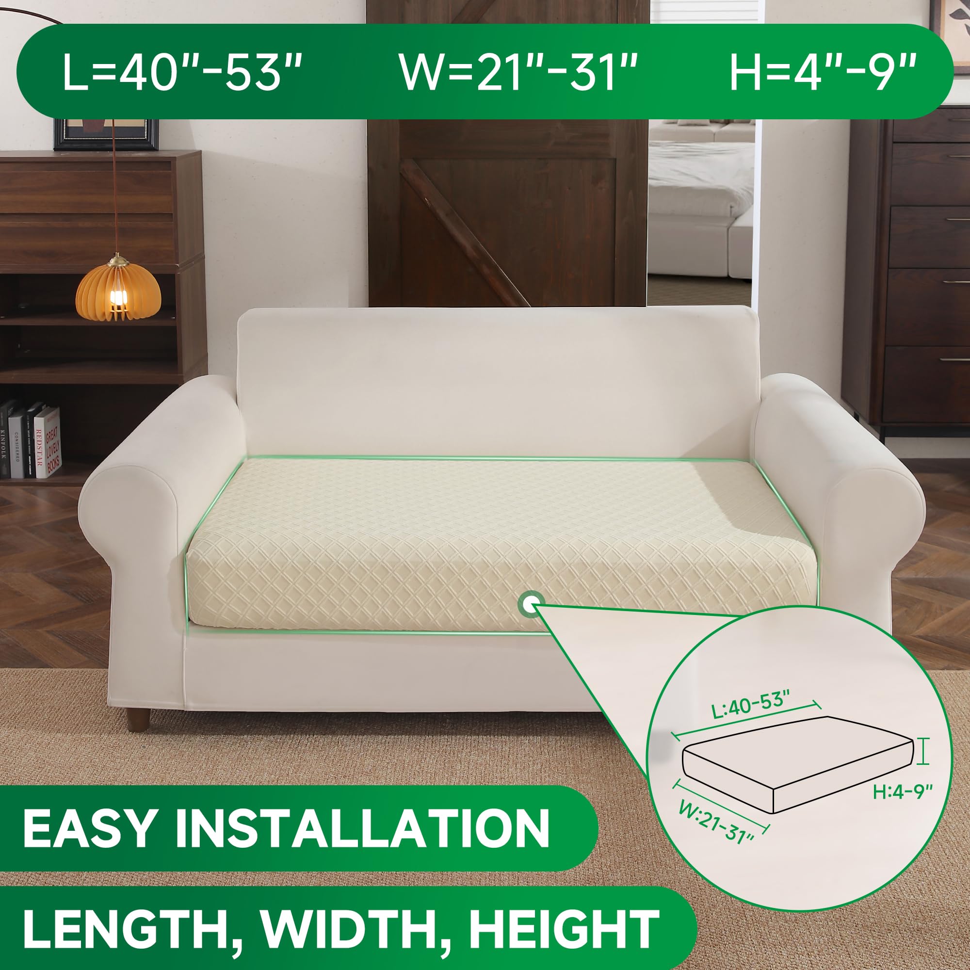 Anti Slip Cushion L Shaped Diamond Sectional Sofa Couch Cover