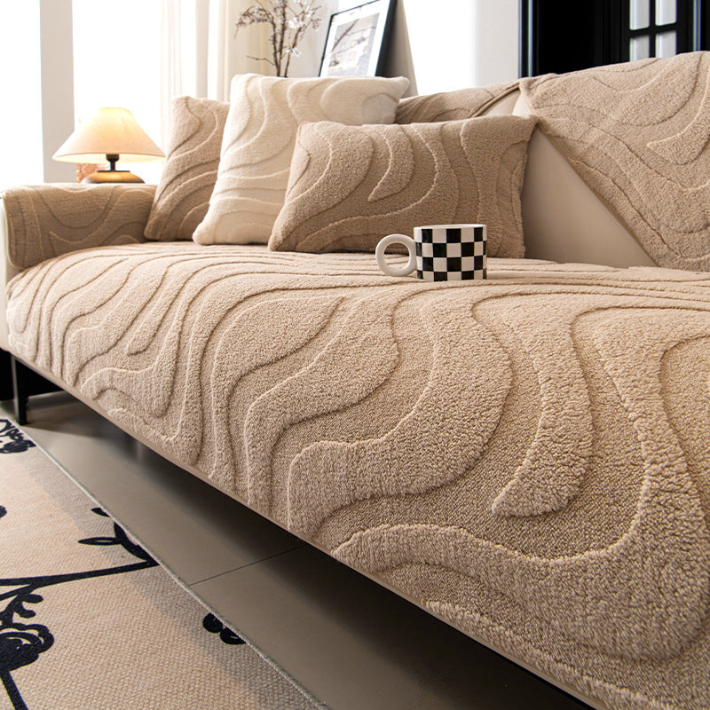Non Slip Fuzzy Geometric Mat Couch Sofa Cover