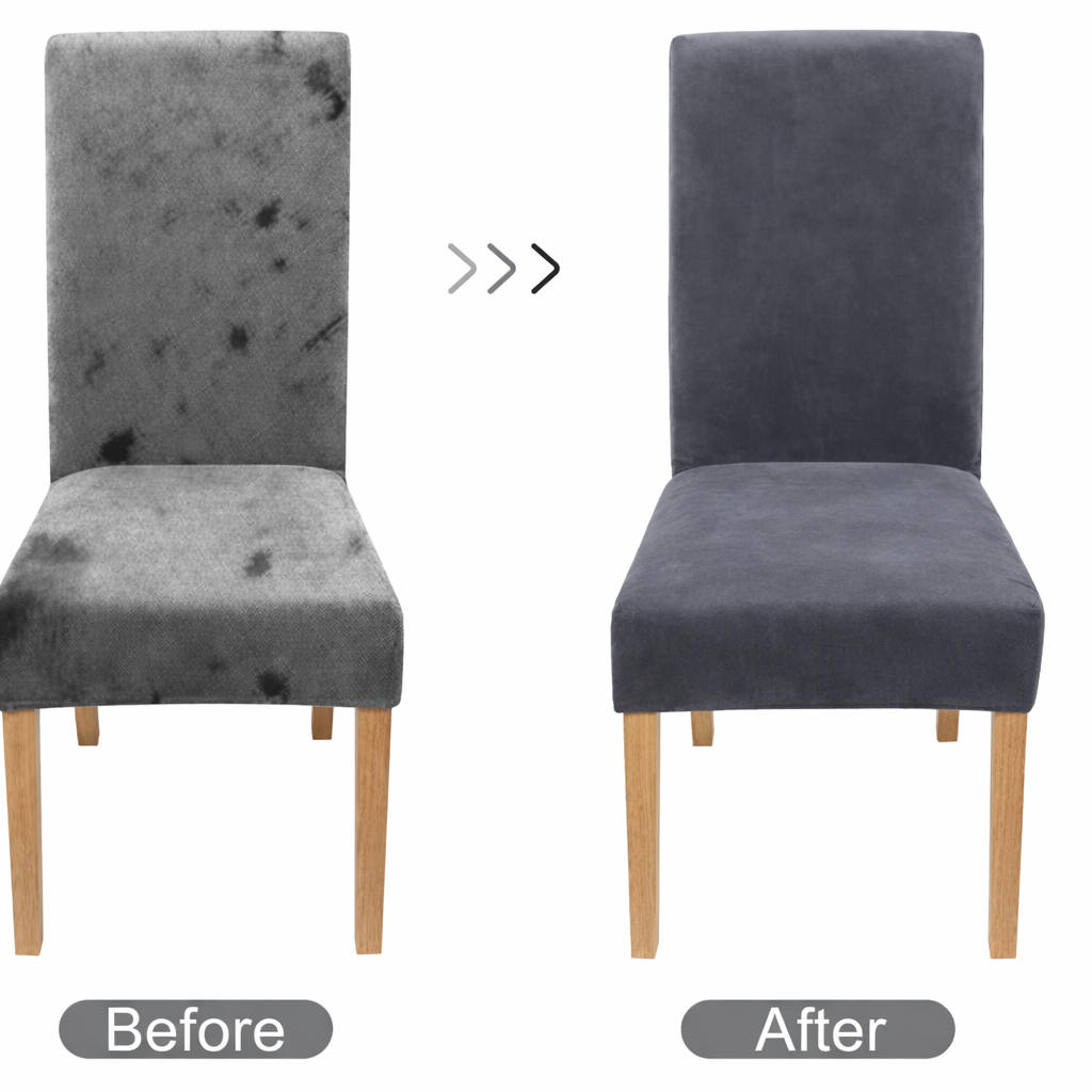 Velvet Slipcover Chair Seat Cover