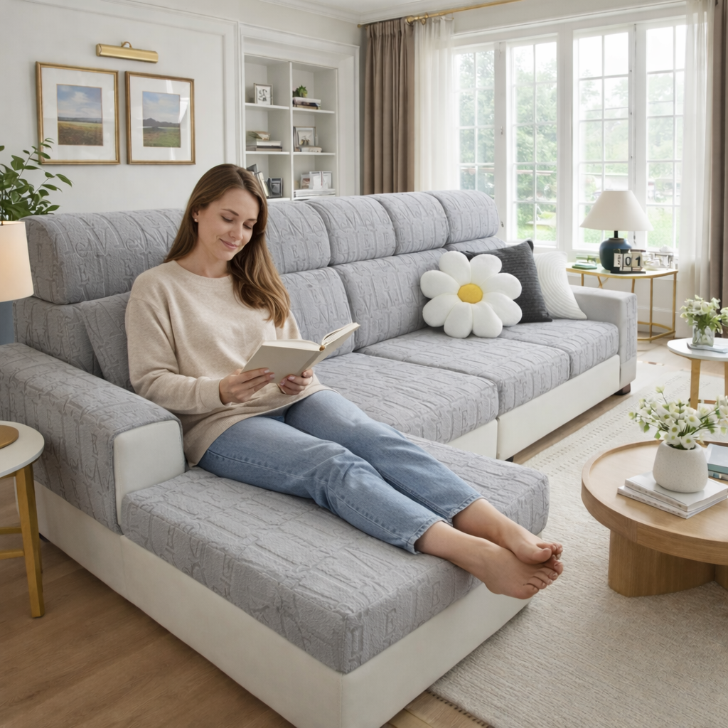 Anti-Slip L Shaped Letter Cushion Sofa Couch Cover