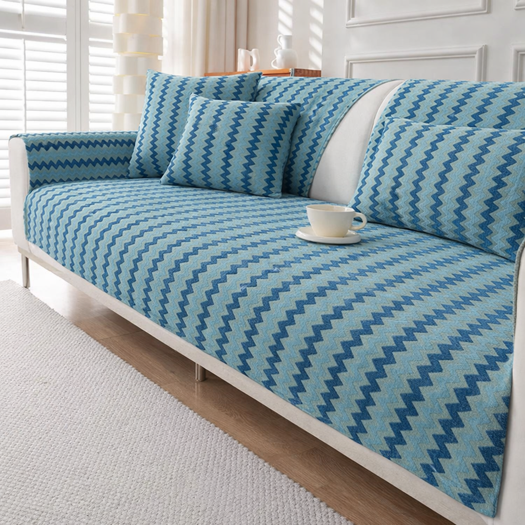 Non-Slip Geometric Chenille Sofa Couch Cover