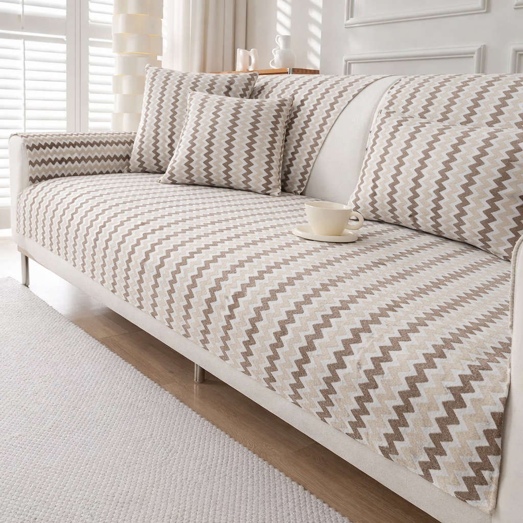 Non-Slip Geometric Chenille Sofa Couch Cover