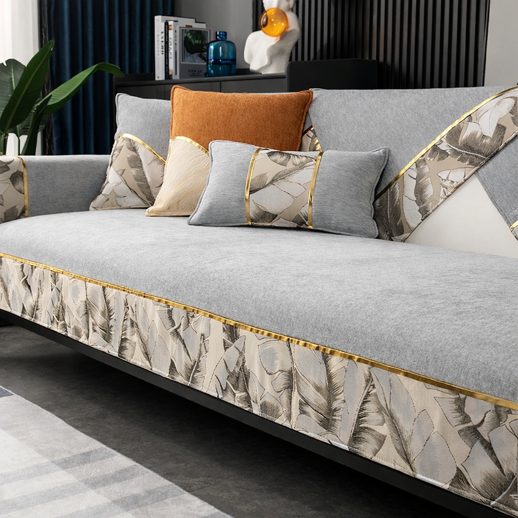 Non-Slip Wave Geometric Chenille Sofa Couch Cover