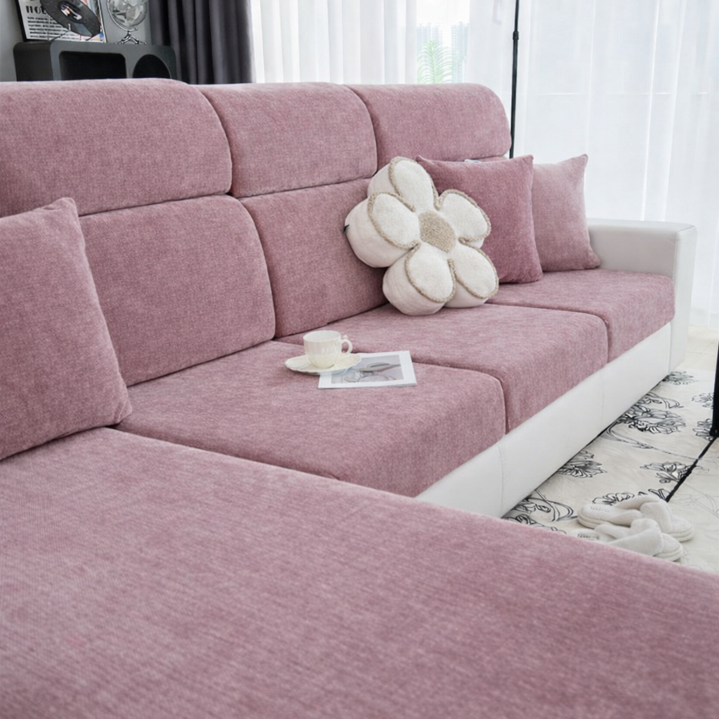 Chenille Anti-Slip L Shaped Cushion Sofa Couch Cover