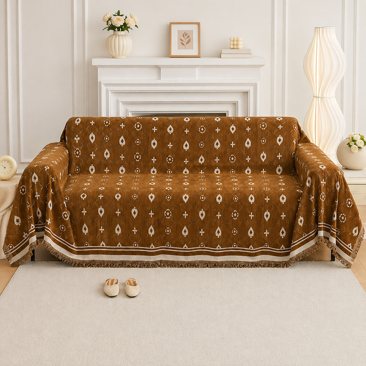 Elegant Geometric Chenille Bohemian Sofa Couch Cover