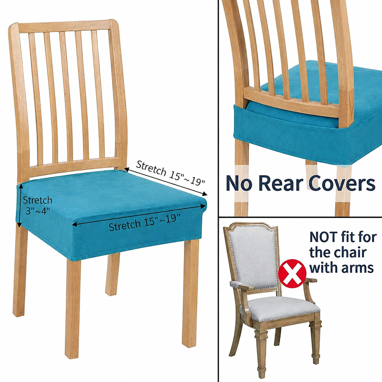 Velvet Stretchy Slipcover Dinning Chair Seat Cover