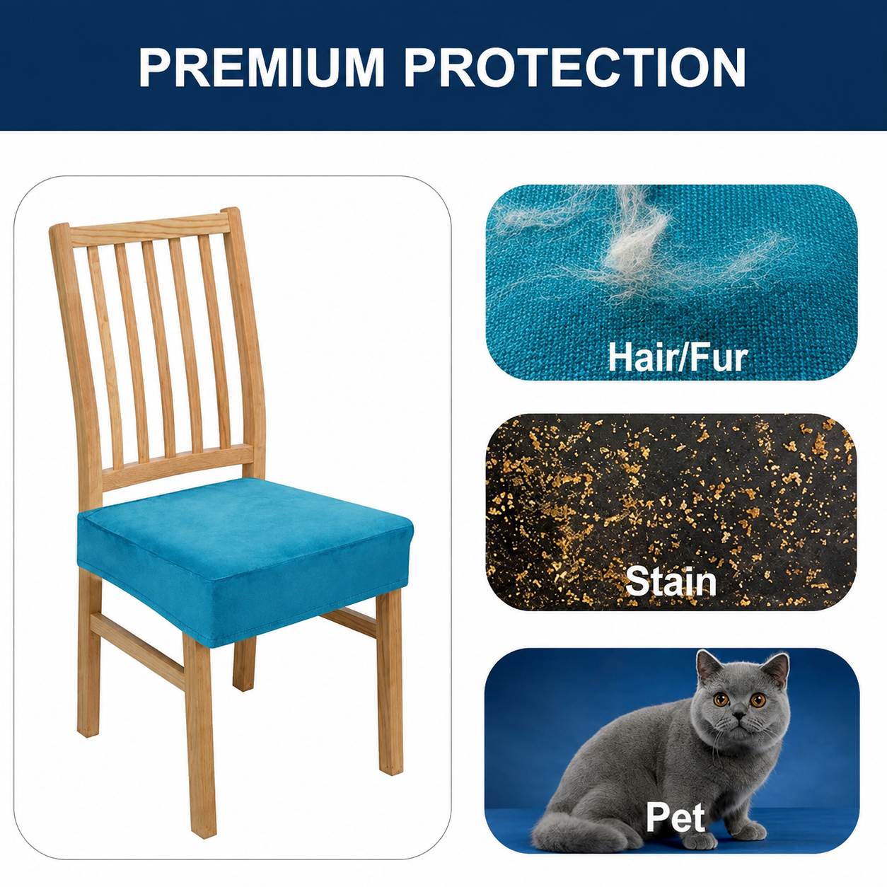 Velvet Stretchy Slipcover Dinning Chair Seat Cover