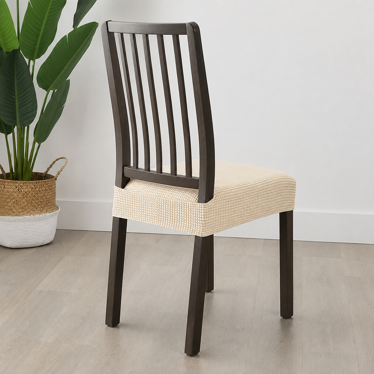 Jacquard Corduroy Stretchy Slipcover Dinning Chair Seat Cover
